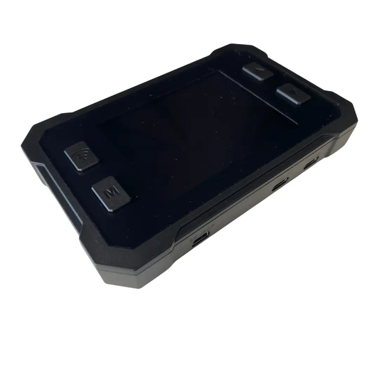 Vue latérale du contrôleur numérique Wi-Fi Cllivex pour extracteur EC Silence, design compact avec boutons de navigation et port USB.