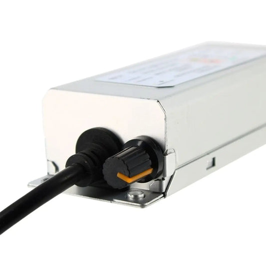 Boîtier de commande dimmable pour lampe horticole LED AGROLIGHT 120W, permettant un réglage précis de l’intensité lumineuse.