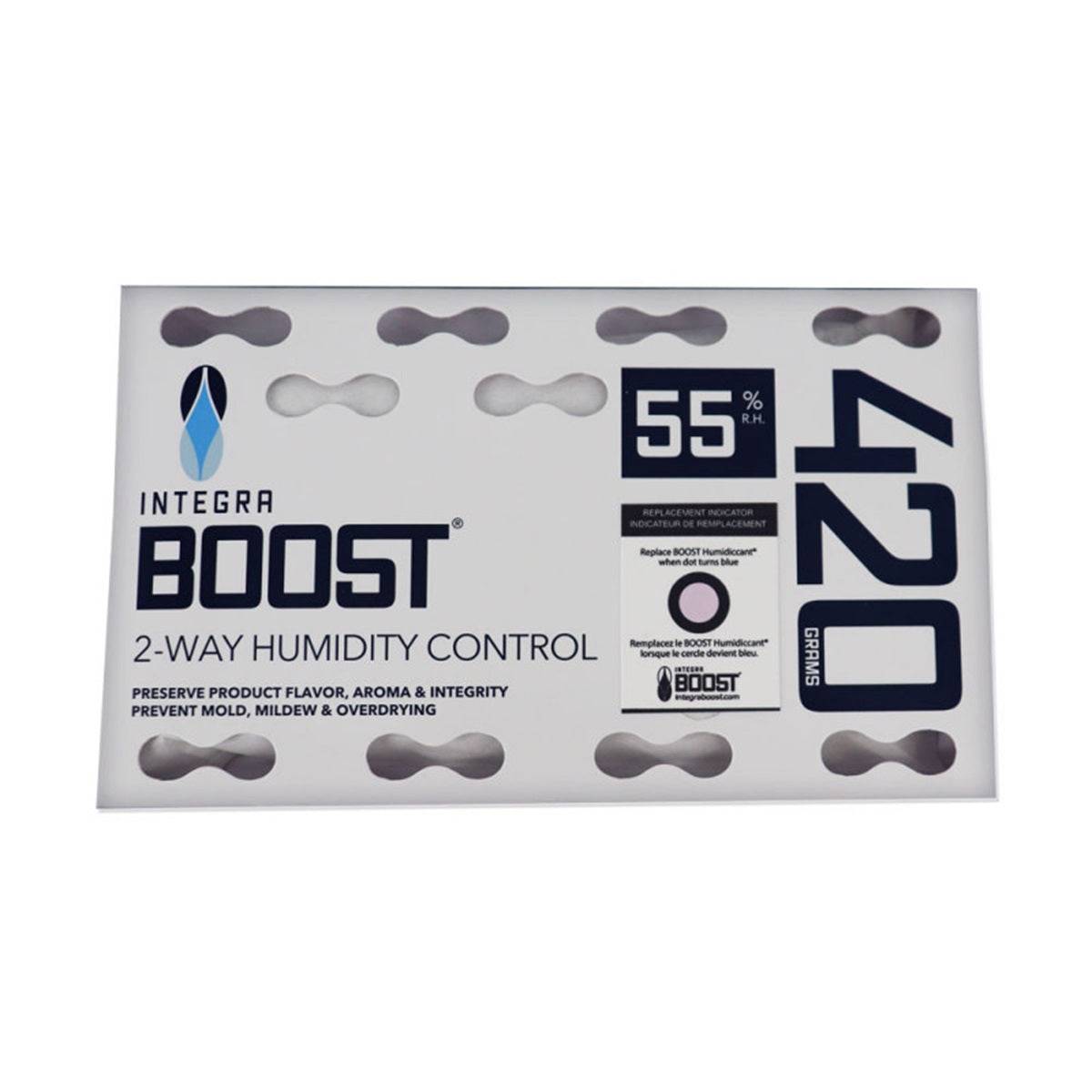 Sachet de contrôle d'humidité Integra Boost 420gr - 55% pour le stockage optimal des herbes aromatiques et la prévention de la moisissure.
