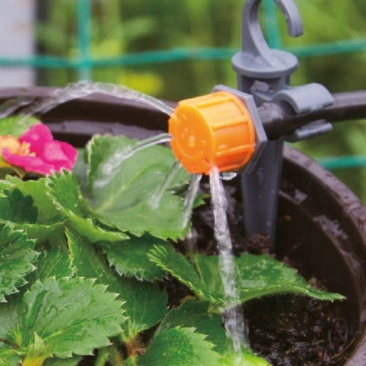 Goutteur d'arrosage Ribimex en action sur plante