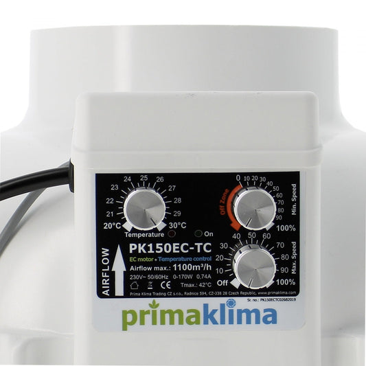 Extracteur d'air silencieux Prima Klima PK150EC-TC 1100m3/h