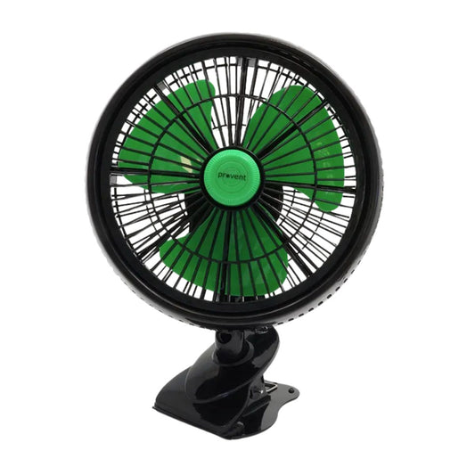 Ventilateur à pince Provent 25cm – 20W, fixation stable par clip sécurisé, idéal pour ventilation homogène en tente de culture ou espace intérieur.