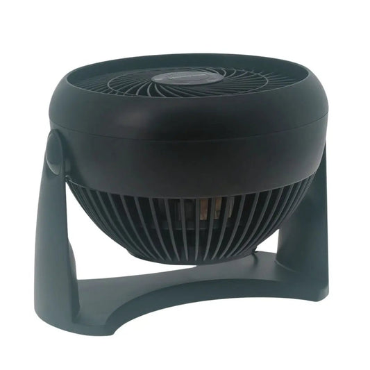 Ventilateur à pince TurboForce 30W en position inclinée, noir, avec tête pivotante à 90°, parfait pour une ventilation ciblée dans petits espaces.
