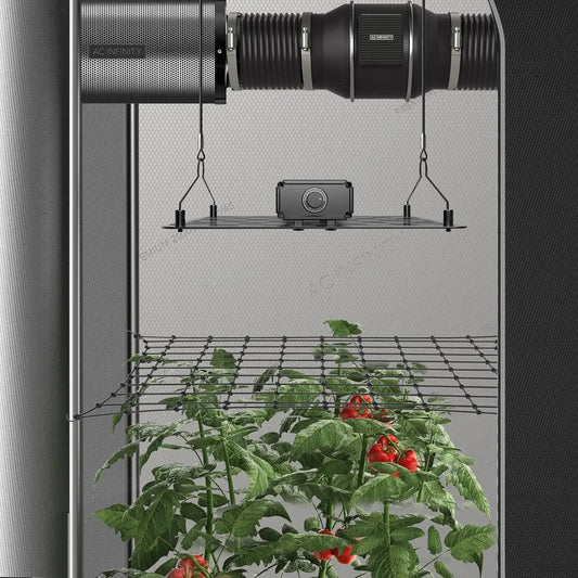 Filet de palissage AC Infinity installé en tente de culture