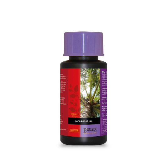 Flacon de 100ml d'engrais ATAMI COCO Booster pour culture coco, idéal pour stimuler la croissance et la floraison des plantes en intérieur ou extérieur.