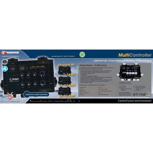 Controleur de climat pour culture indoor Cli-Mate Multicontroller 12+12A - 24A