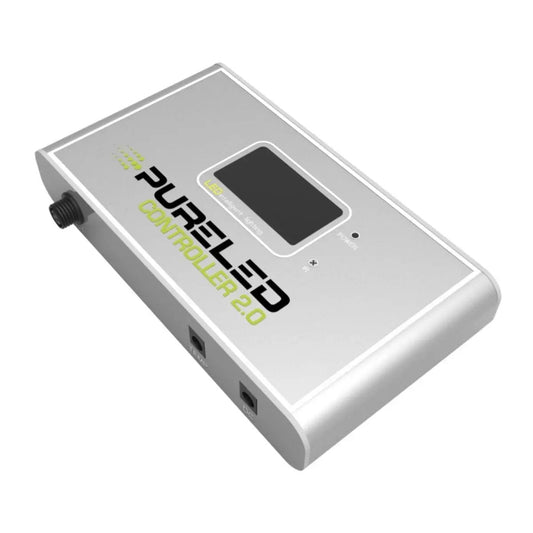 Contrôleur de lampe de culture Pure Led Smart Controller 2.0 avec écran digital intégré pour gérer l’éclairage horticole LED de manière précise.