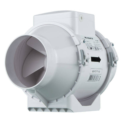 Extracteur d'air Vents TT 100 à deux vitesses 145-187m3/h, conçu pour conduit de ventilation 100mm. Idéal pour systèmes HVAC performants.
