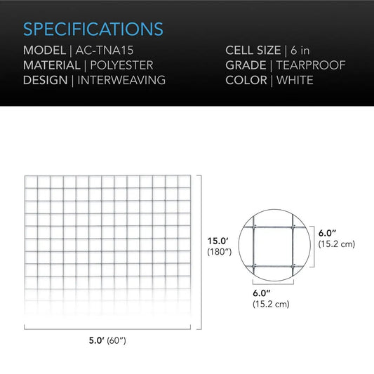 Spécifications du filet de palissage AC Infinity, dimensions et design
