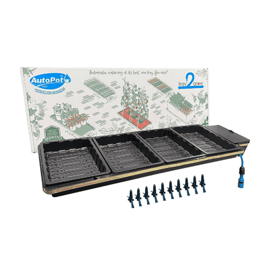 Kit de culture autonome Tray2Grow AutoPot avec plateau de bouturage et système d'irrigation sans électricité. Idéal pour semis et propagation indoor.