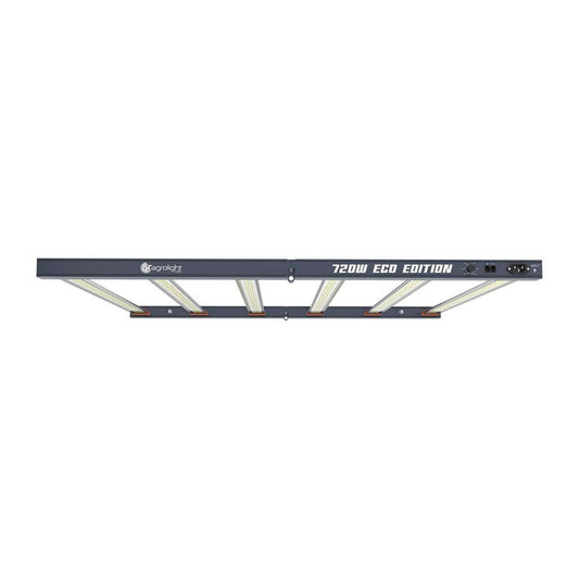 Lampe LED AGROLIGHT Eco Édition 720W vue de dessous, idéale pour la culture indoor avec spectre complet et faible consommation énergétique.