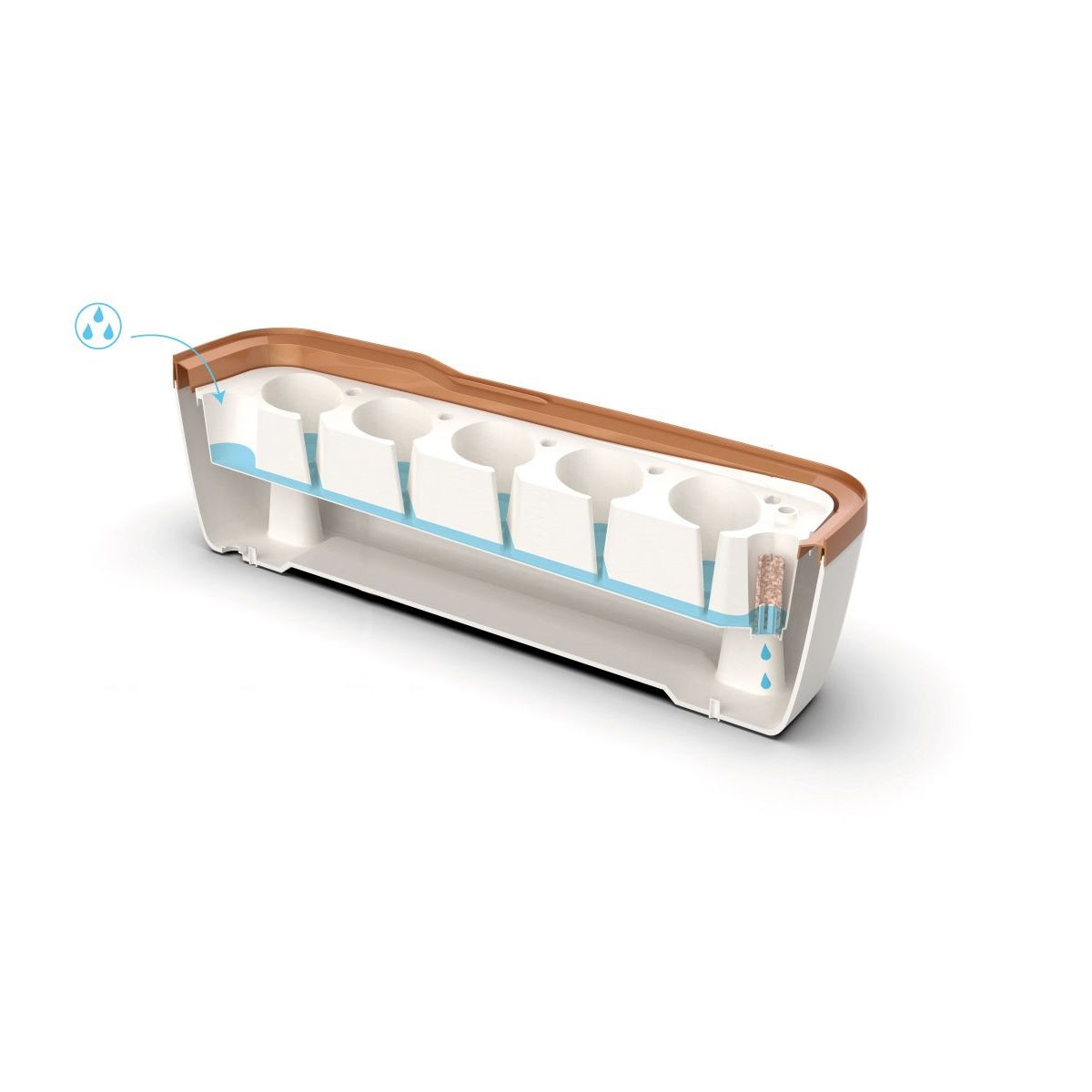 mini serre Mini serre BoQube LED 5W - 41x17x23cm - crème cuivré