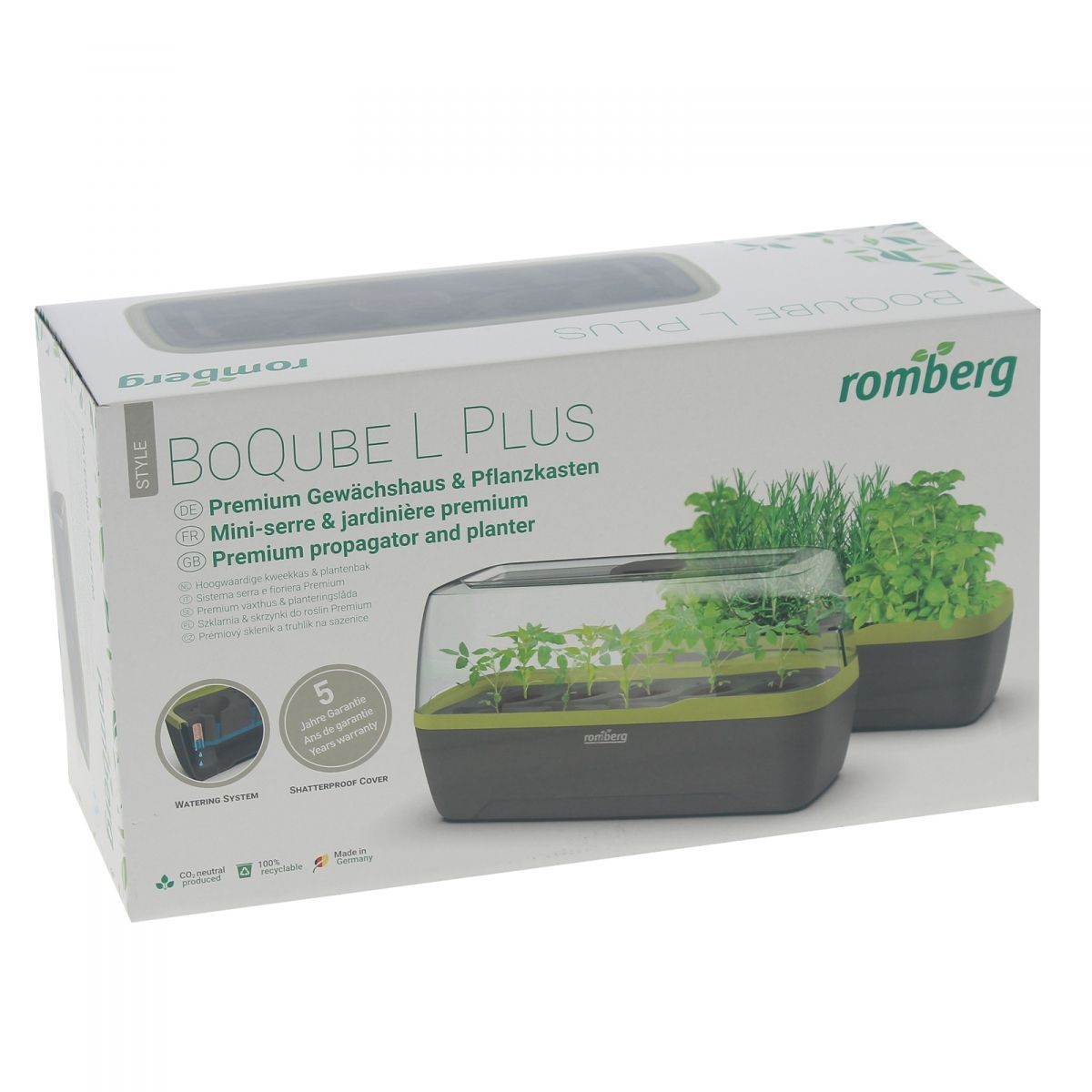 mini serre Mini serre BoQube LED 5W - anthracite vert - 41x17x23cm