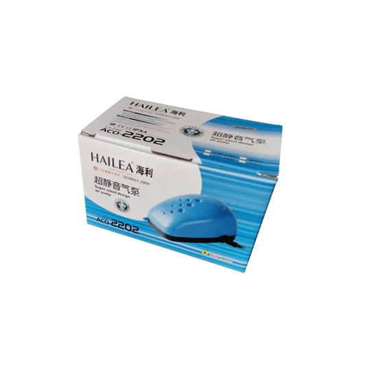 Pompe à air HAILEA Aco-2202, 1,6L/min, boîte bleue