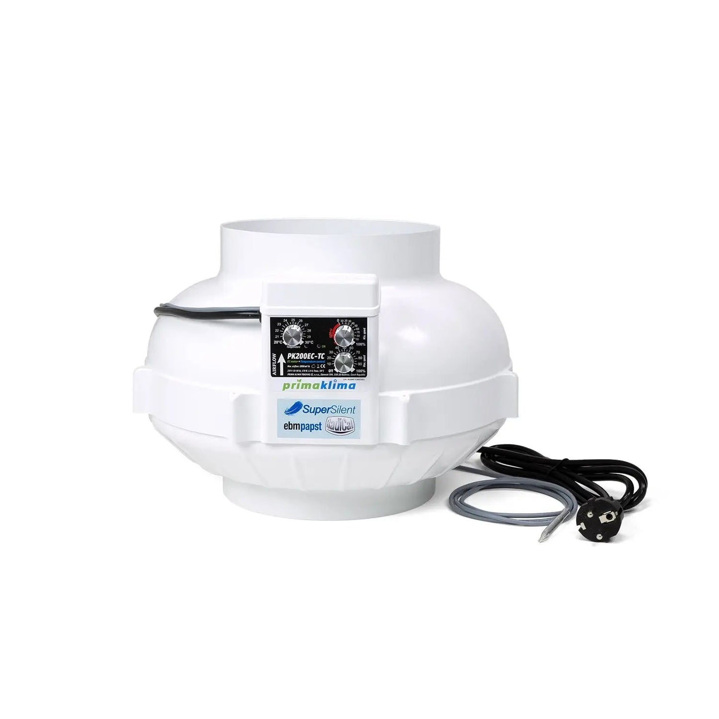 Extracteur d'air silencieux Prima Klima PK200EC-TC 1350m3/h