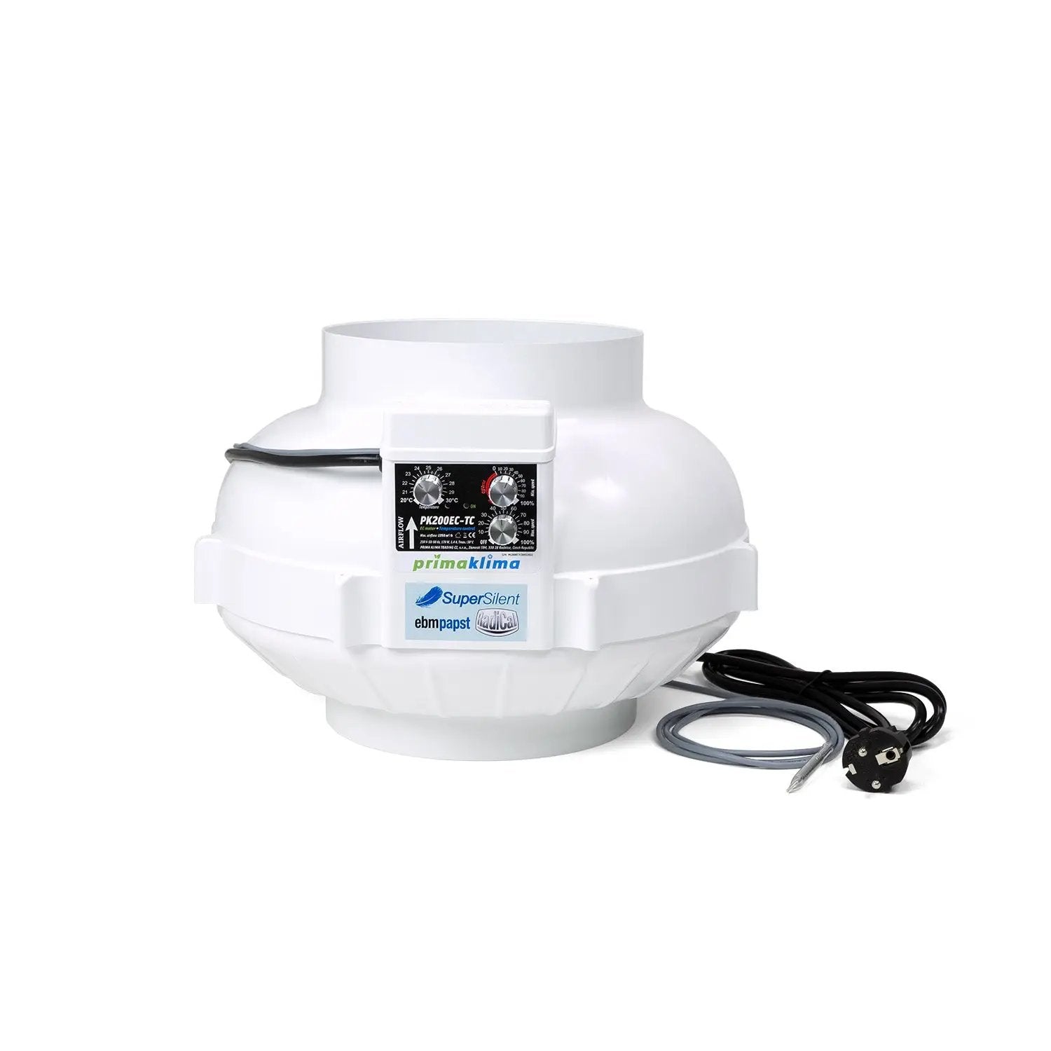 Extracteur d'air silencieux Prima Klima PK200EC-TC 1350m3/h