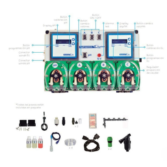 Prosystem Aqua HYDROPONIC SYSTEM - Gestión Automática y Completa del pH-EC