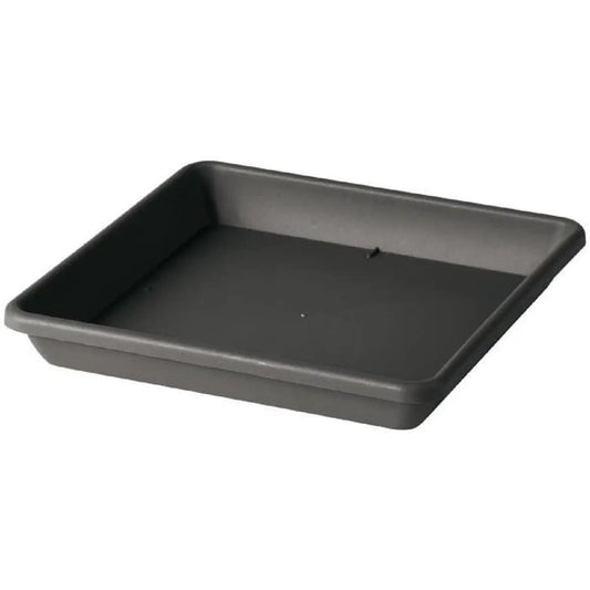 Soucoupe carrée 29x29 cm, parfaite pour grands pots de jardinage, en plastique durable pour un bon drainage.