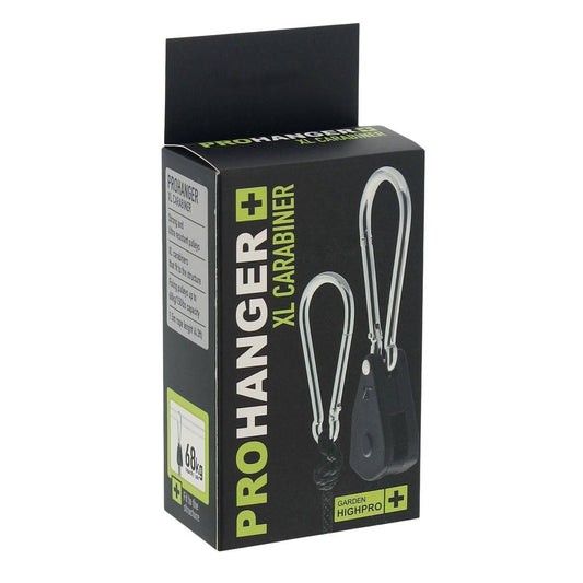 Boîte du Prohanger XL Garden Highpro avec visuel du produit, conçu pour suspendre lampes HPS ou réflecteurs dans une installation de culture intérieure.