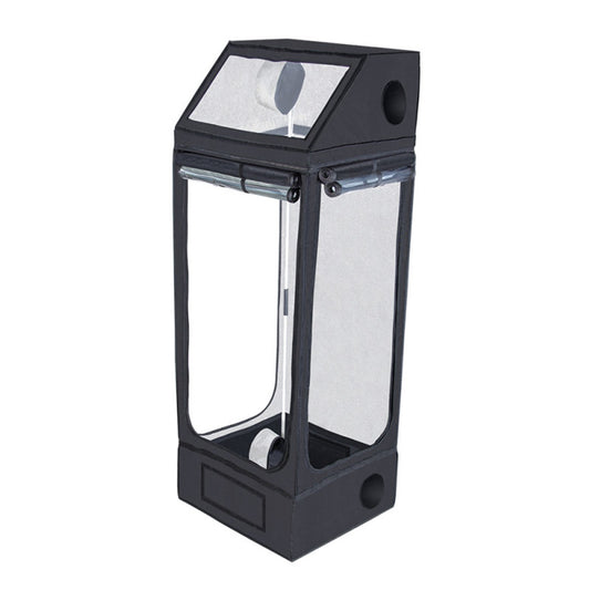 Tente de culture extérieure PROBOX OUTDOORPRO 80 avec fenêtres ouvertes pour l'exposition à la lumière naturelle.