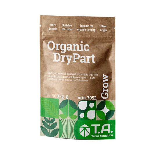 Engrais bio en poudre Terra Aquatica Organic DryPart Grow – sachet pour 305 L de solution nutritive